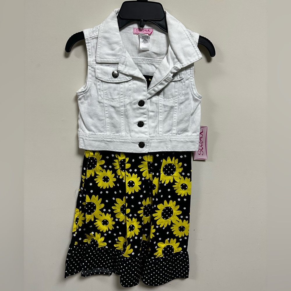Girls (7-16) Sleeveless Jacket Dress cotton separate jacket
